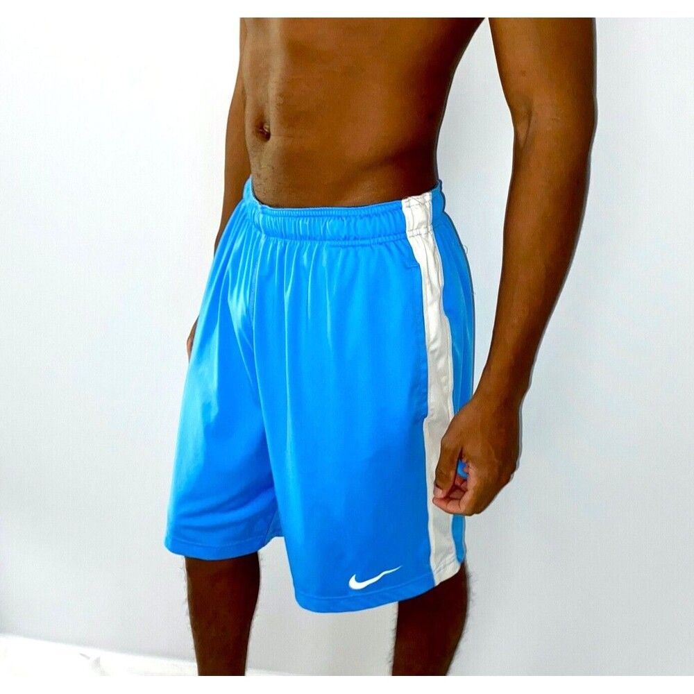 Nike Vintage Basketball Shorts Blue Gray Silky Soft Medium